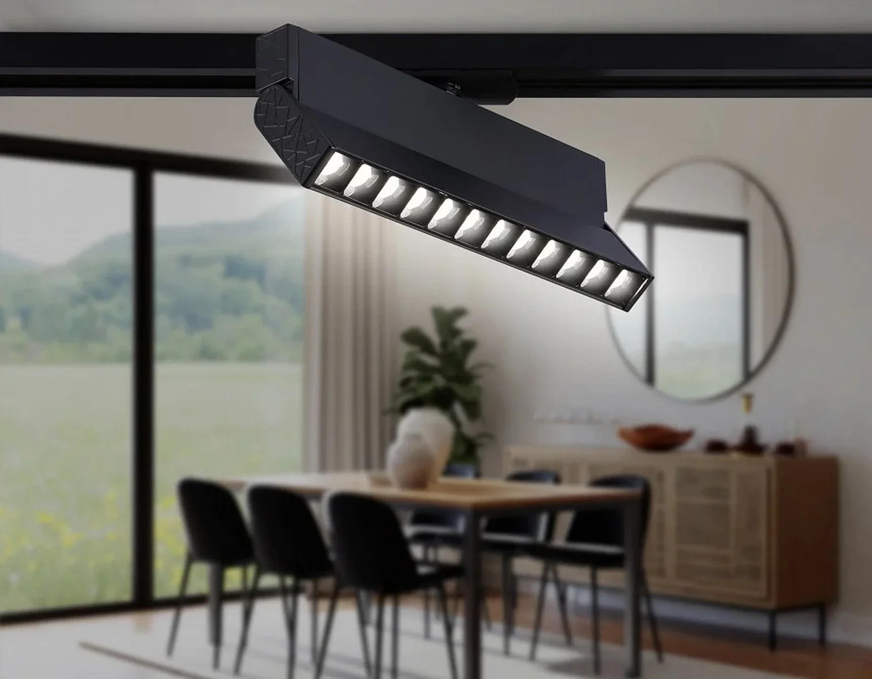 Светильник светодиодный трековый GL6819 BK черный LED 12W 4200K 24° 230*22*87