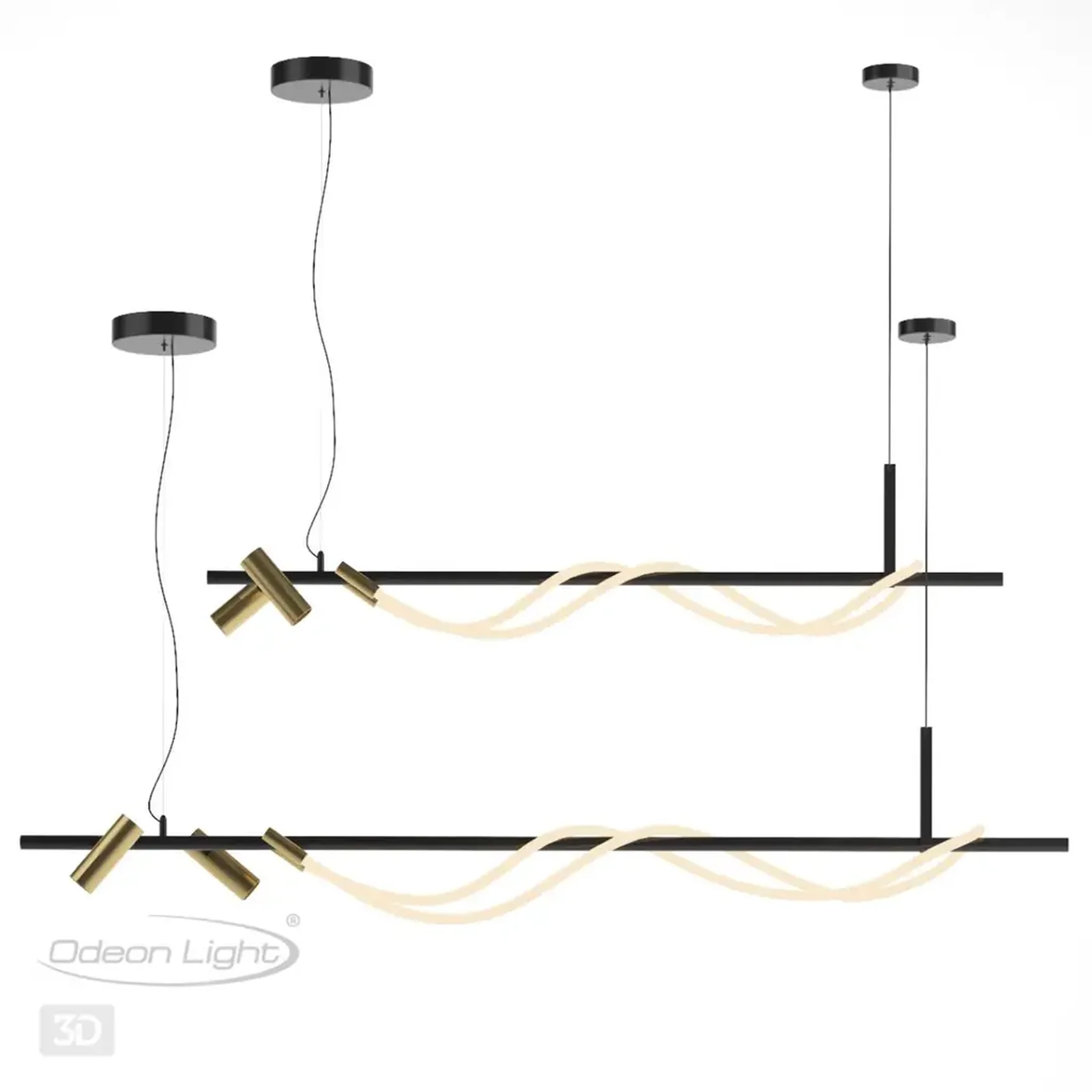 4397/30L HIGHTECH ODL23 263 черный/античная бронза/металл/канат Подвесной св-к с раздельн. вкл IP20 LED 30W 1200Лм 3000K CORDA