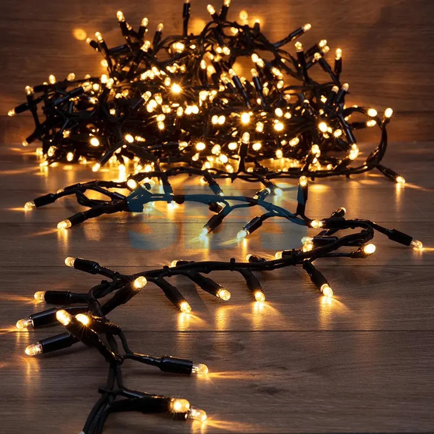 Гирлянда «Кластер» 10 м,  400 LED,  черный каучук,  IP67, соединяемая,  цвет свечения теплый белый NEON-NIGHT