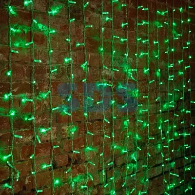 Гирлянда Светодиодный Дождь 2х1,5м, постоянное свечение, Прозрачный провод, 230 В, диоды ЗЕЛЁНЫЕ, 360 LED