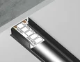 Алюминиевый профиль накладной GP1700BK/BK черный/черный рассеиватель 2000*15.5*6, 2 заглушки, 4 крепления в комплекте
