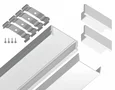 Алюминиевый профиль накладной GP1700WH белый/матовый рассеиватель 2000*15.5*6, 2 заглушки, 4 крепления в комплекте (для ленты до 11мм)