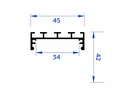 Алюминиевый профиль накладной/подвесной Profile System GP3070BK черный 2000*45*42, 2 заглушки, 4 крепления в комплекте