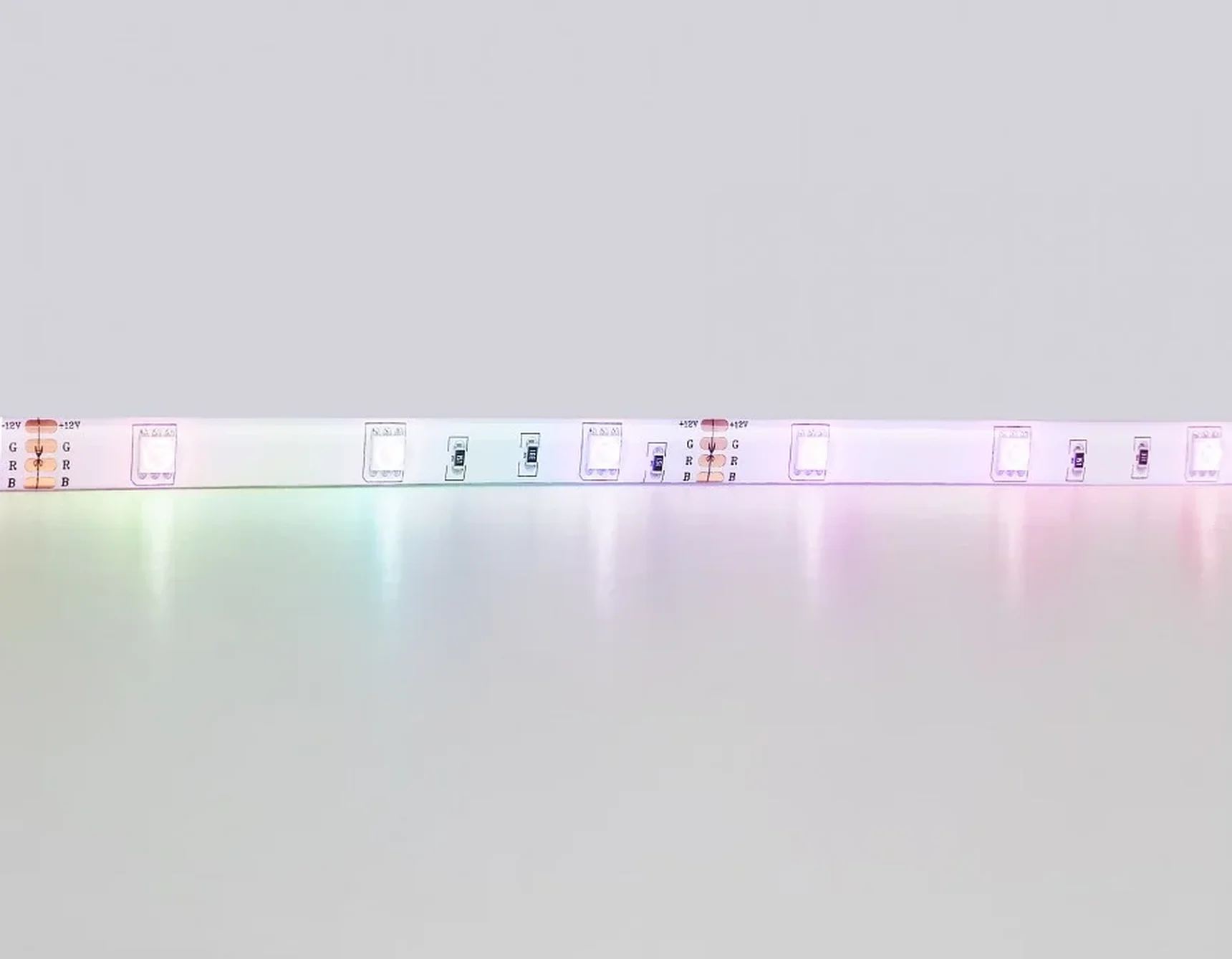 Комплект светодиодной ленты RGB GS2501 5050 30Led/ 7.2W m/ 12V IP65 RGB/ 5000*10*2.87mm/ кратность резки 100mm