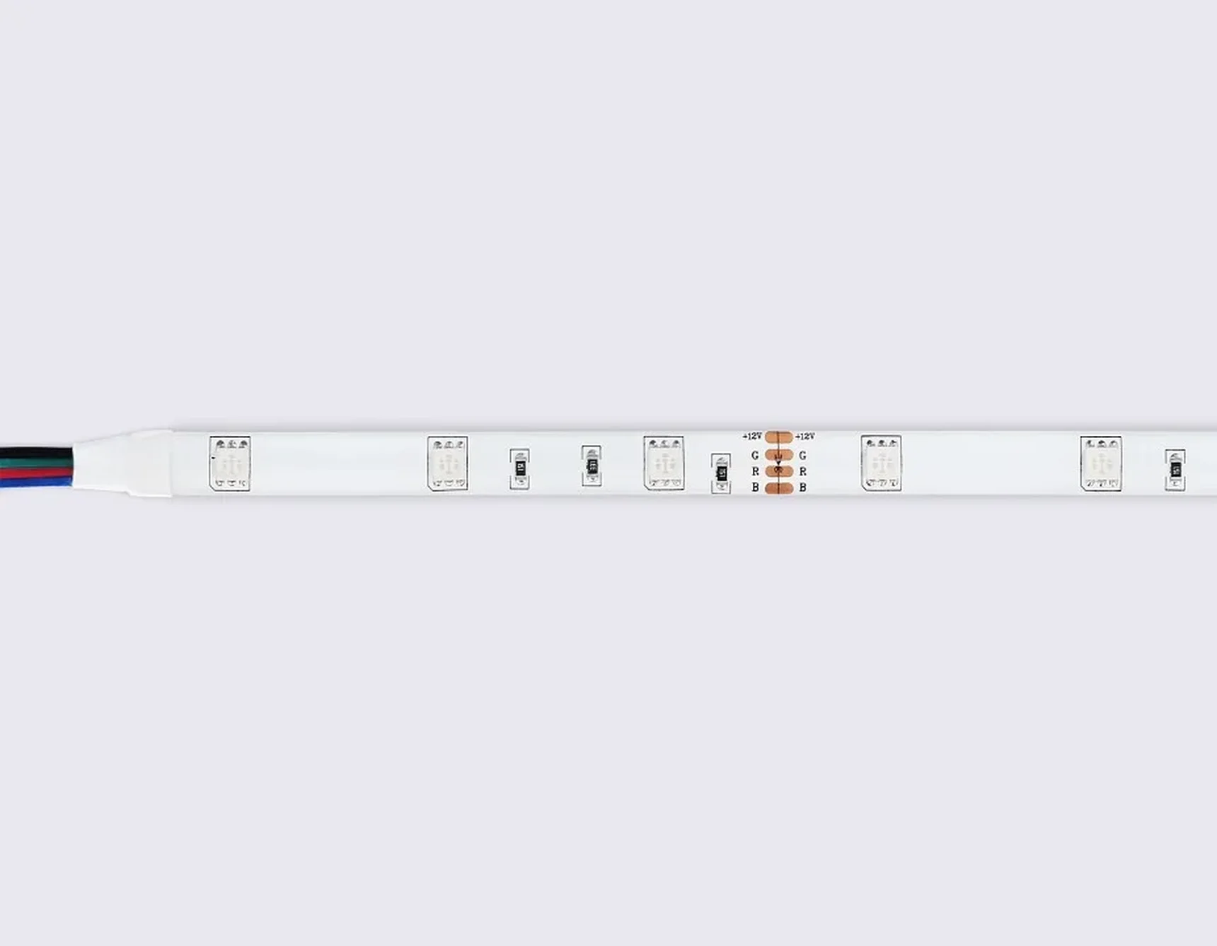 Комплект светодиодной ленты RGB GS2501 5050 30Led/ 7.2W m/ 12V IP65 RGB/ 5000*10*2.87mm/ кратность резки 100mm