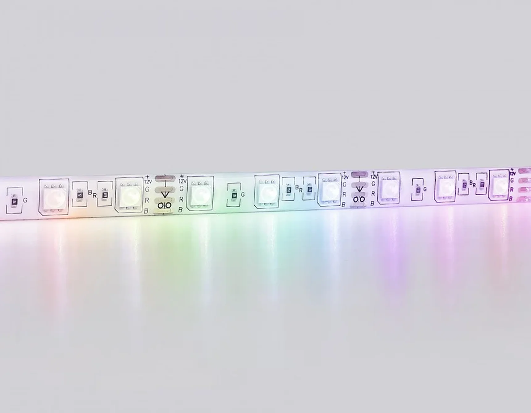 Комплект светодиодной ленты RGB 5m GS2502 5050 60Led/ 14.4W m/ 12V IP65 RGB/ 5000*10*2.87mm/ кратность резки 50mm