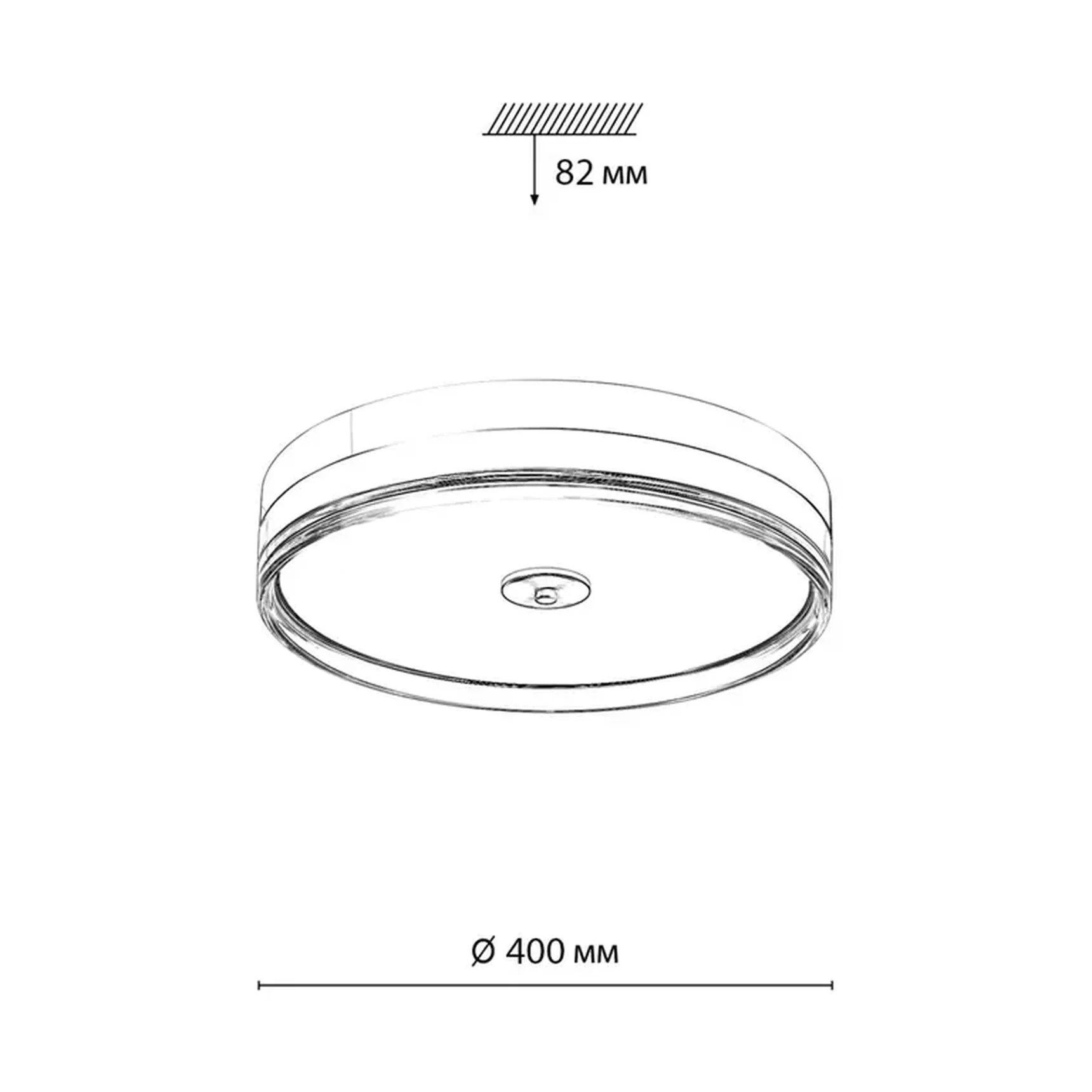 7727/76L MITRA LED SN Светильник металл/акрил/никель/прозрачный LED 76Вт 4000K D400 IP20 ETERNA