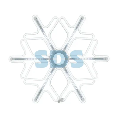 Фигура «Снежинка» из гибкого неона с эффектом тающих сосулек, 60х60 см, цвет свечения белый NEON-NIGHT