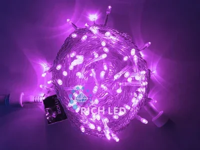 Светодиодная гирлянда 100 LED, IP54, для улицы и помещения, провод Прозрачный, Свечение: постоянное, RL-S10C-220V-T/V