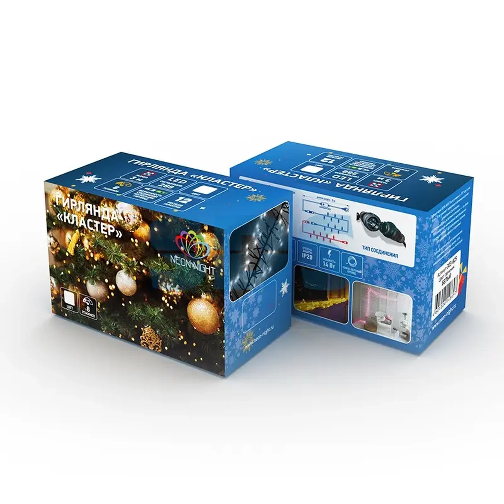 Гирлянда «Кластер LED» 3 м, темно-зеленый ПВХ IP20, 288 диодов, цвет белый