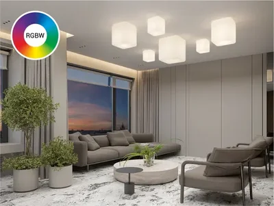 Светильник потолочный и настенный Куб CUBE_S (E14) 25 IP65 RGBW (set)