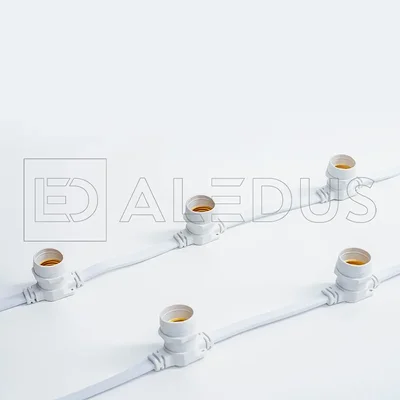 Белт лайт ALEDUS бухта 50 м, белый провод, ПВХ, шаг 20 см, Е27