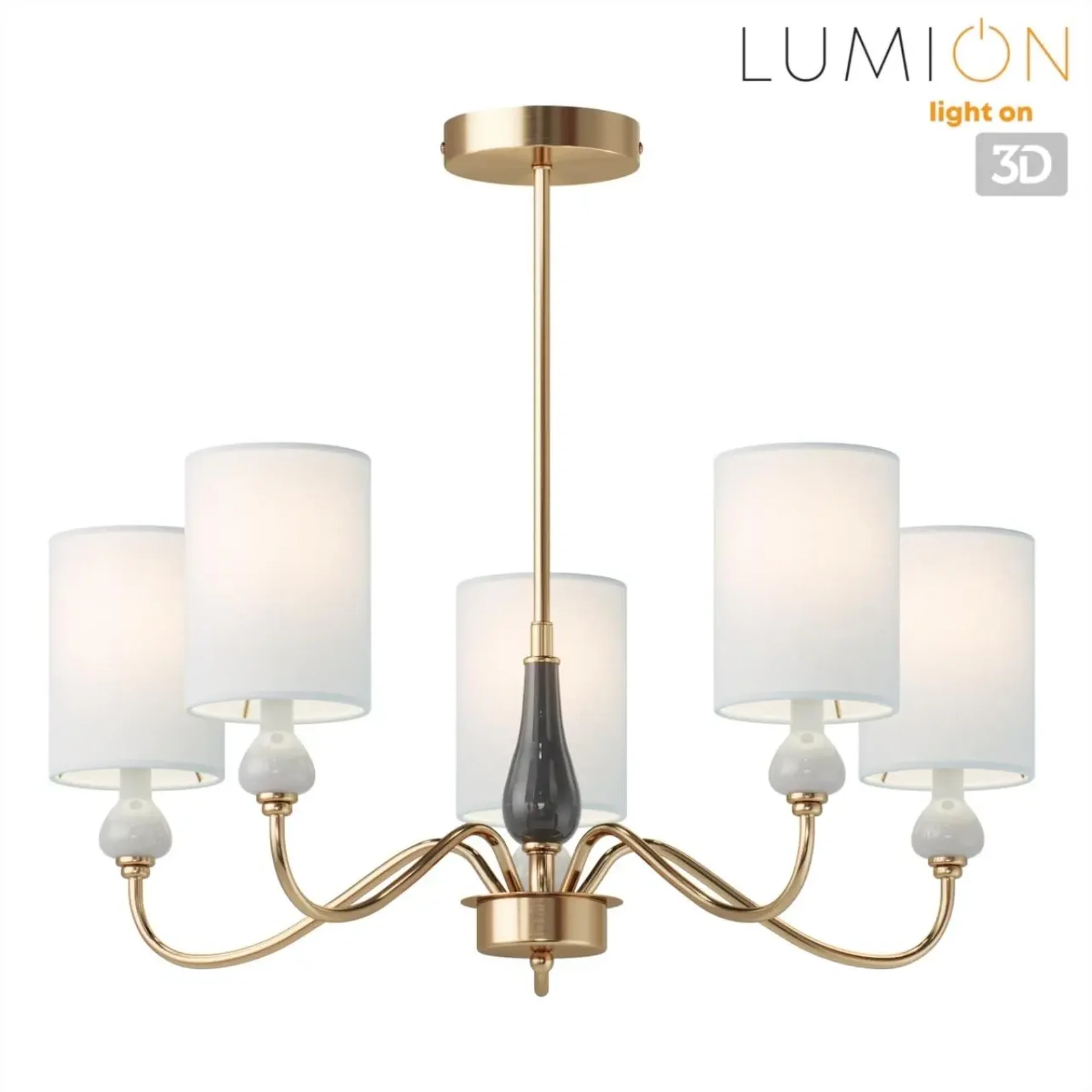 6590/5 CLASSI LN25 латунь/мятный зеленый, металл, керамика/текстиль Люстра подвесная E14 5*40W 220V ANRI