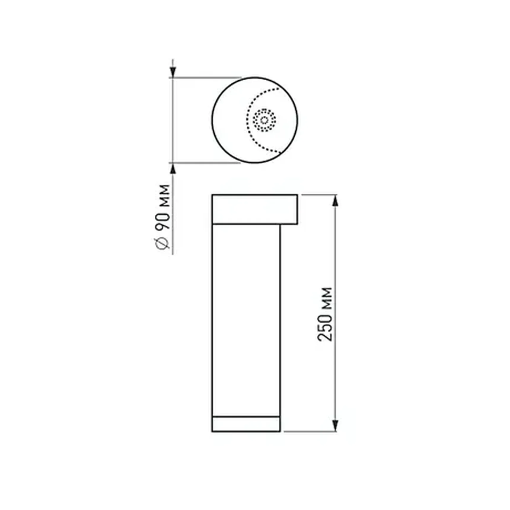 Светильник LGD-Path-Round90-H250B-7W Warm White (Arlight, IP54 Металл, 3 года)