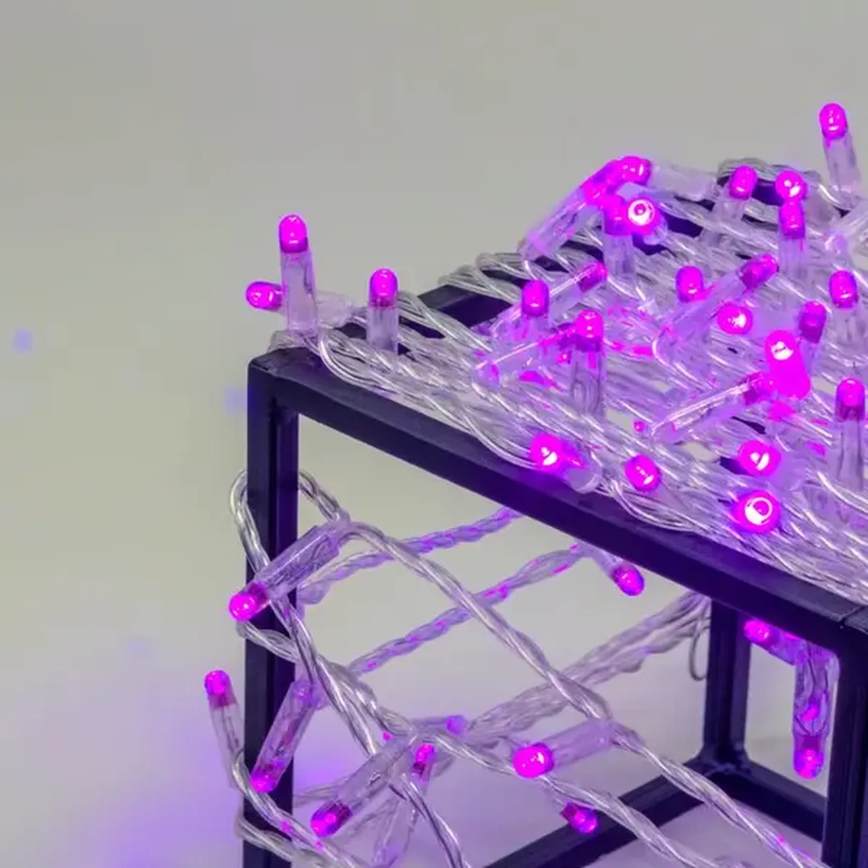 Гирлянда Нить с Колпачком 10м Фиолетовая 220В, 100 LED, Провод Прозрачный ПВХ, IP65