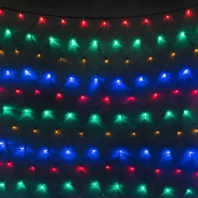 Светодиодная Сеть 2 x 2 м Разноцветная 24В, 256 LED, Провод Черный ПВХ, IP54