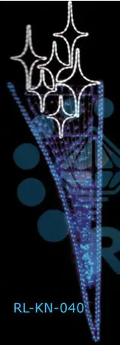 Светодиодная консоль Факел со звездой на металлокаркасе, 220 В, RL-KN-030W