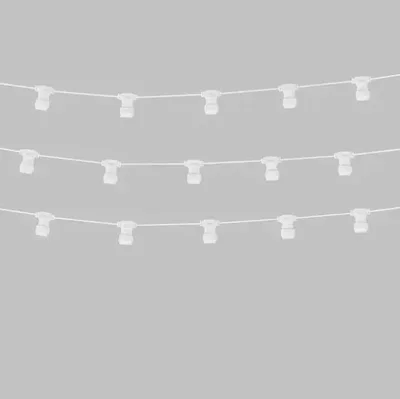 Гирлянда Белт-Лайт 2 жилы, 50м, шаг 40см, 125 патронов E27, IP65, белый плоский провод ПВХ PROconnect