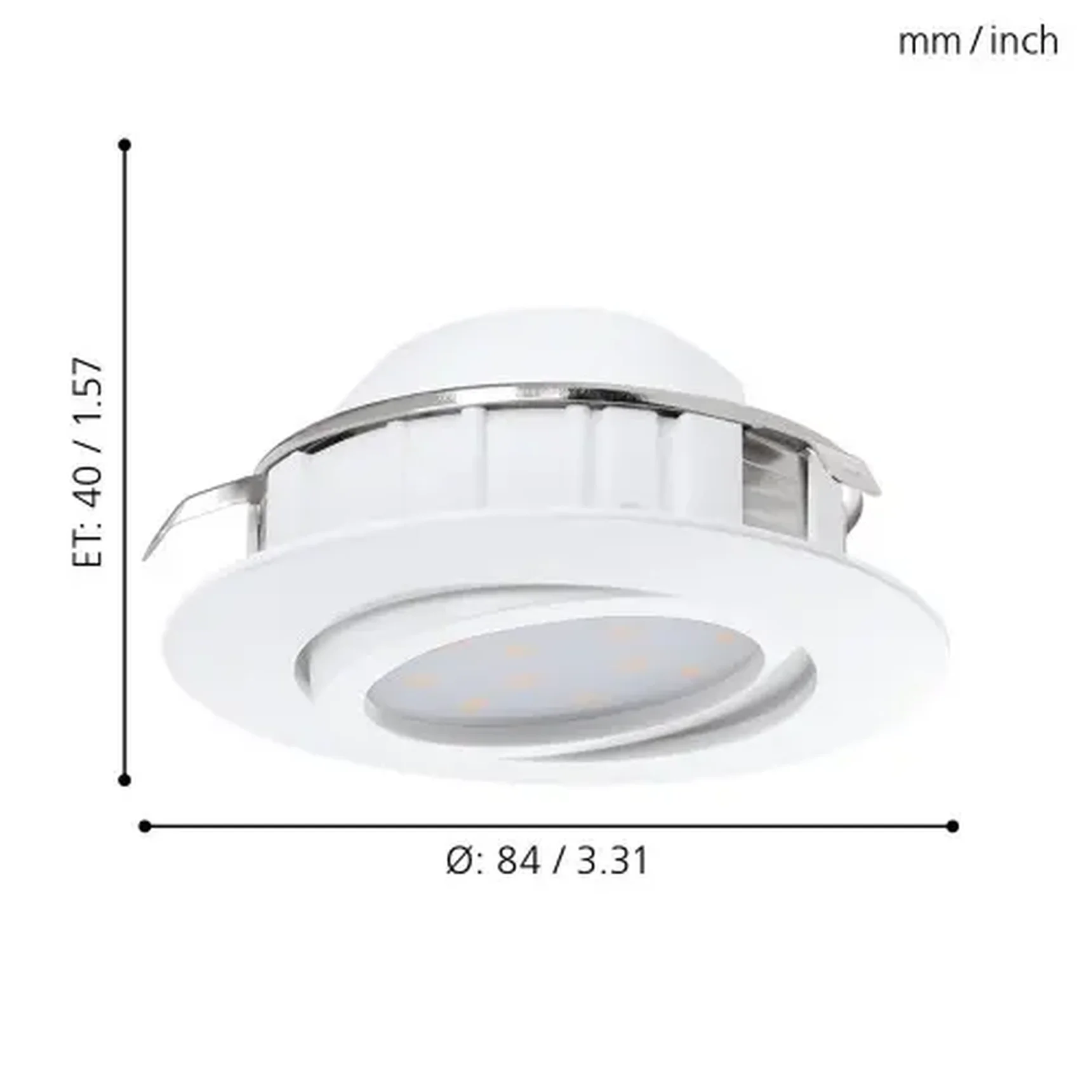 Встраиваемый светодиодный светильник Eglo Pineda 95854