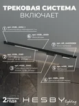 Трековая система со светильниками №6 однофазная накладная Eldeko (48В, форма - прямая, 2м, 3000K), черная