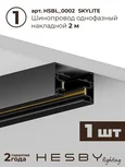 Трековая система со светильниками №12 однофазная накладная Skylite (220В, форма - прямая, 2м, 3000K), чёрная