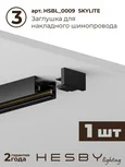 Трековая система со светильниками №12 однофазная накладная Skylite (220В, форма - прямая, 2м, 3000K), чёрная