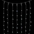 Гирлянда Занавес 1 x 6 м Белый 220В, 600 LED, Провод Черный Каучук, IP54