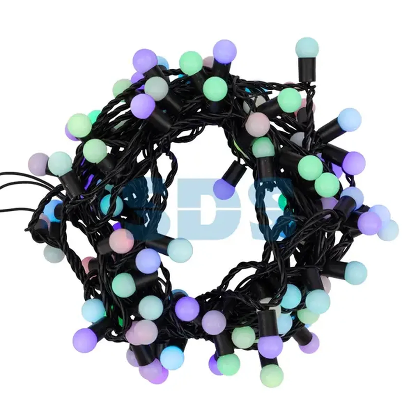 Гирлянда Мультишарики Ø17,5 мм, 10 м, черный ПВХ, 100 диодов, цвет RGB