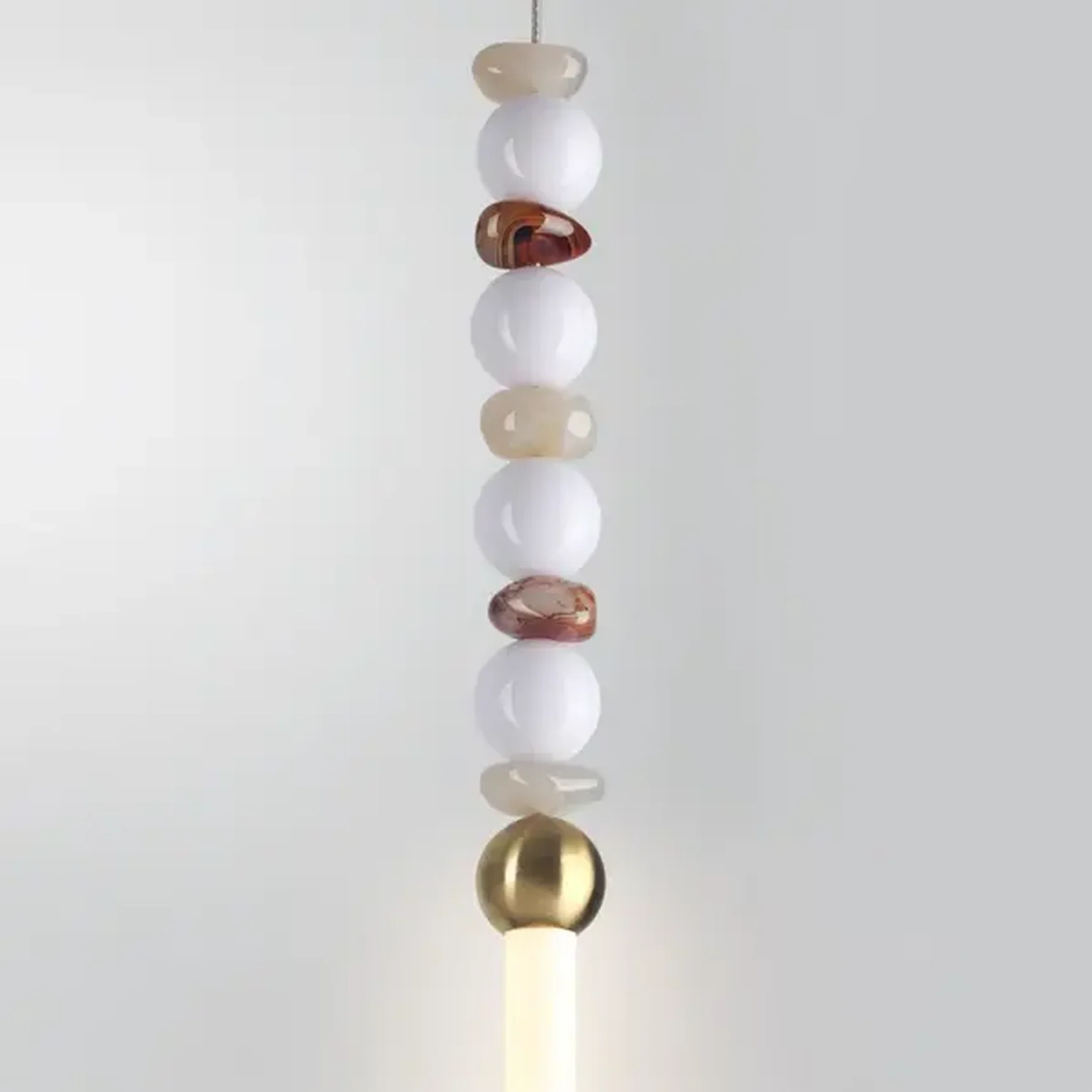 6640/12L HIGHTECH ODL25 293 Подвесной светильник бронзов/белый/металл/акрил/агат IP20 LED 12W 3500K 220V MONELLA