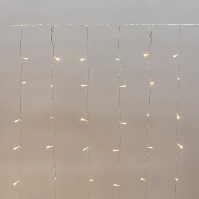 Гирлянда Дождь светодиодный 2х1,5м, эффект мерцания, прозрачный провод, IP44, 230В, диоды ТЕПЛЫЕ БЕЛЫЕ, 150LED NEON-NIGHT