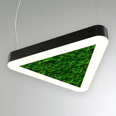 Светильник RVE-LBX-MOSS-TRIO-SOFT-400 Треугольник с закруглёнными углами со мхом 400x356x100мм