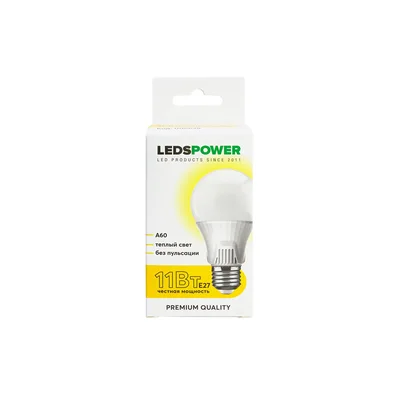 Светодиодная лампа LEDS POWER A60 E27 11Вт 3000К 006628
