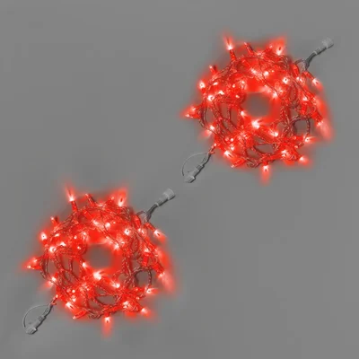 Светодиодная гирлянда INOXHUB Нить 10м, 100 LED, соединяемая, 220В, IP65, прозрачный провод, КРАСНАЯ