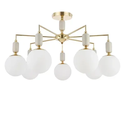 6580/7C CLASSI LN25 французское золото, серый/белый металл, керамика/стекло Люстра потолочная E14 7*40W 220V VIVIEN