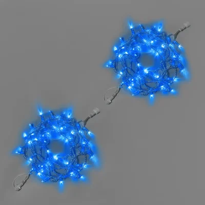 Светодиодная гирлянда INOXHUB Нить 10м, 100 LED, соединяемая, 220В, IP65, прозрачный провод, СИНЯЯ