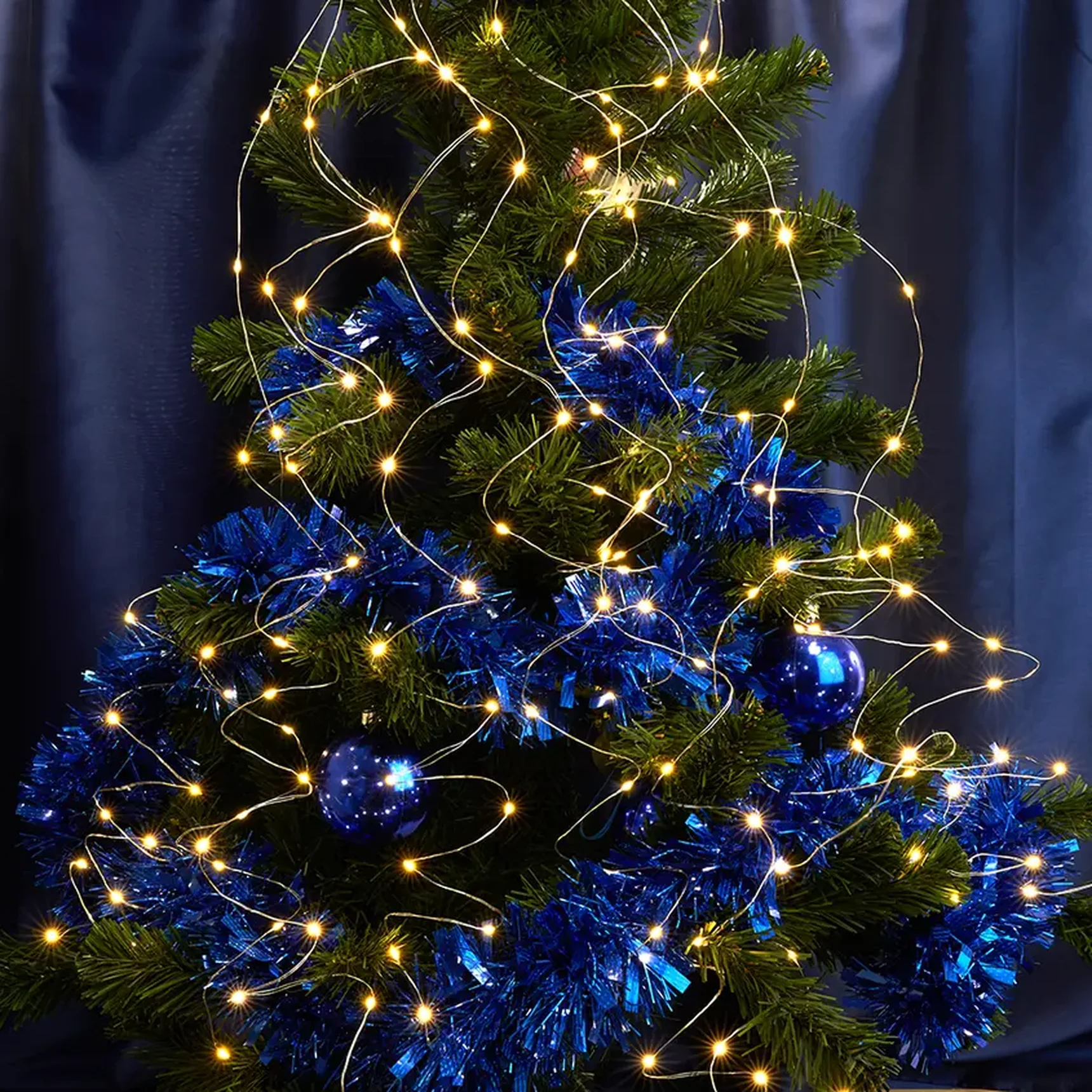 CL53 Гирлянда на елку, 200 LED теплый белый, 10 веток* 20 лампочек, 2м + 1м шнур, IP20