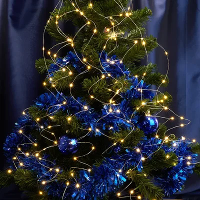 CL53 Гирлянда на елку, 200 LED теплый белый, 10 веток* 20 лампочек, 2м + 1м шнур, IP20