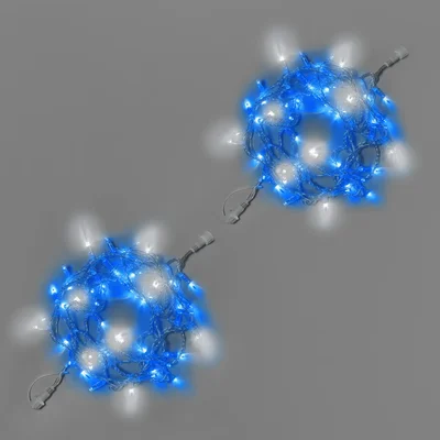 Светодиодная гирлянда INOXHUB Нить 10м, 100 LED, соединяемая, с мерцанием, 220В, IP65, прозрачный провод, СИНЯЯ