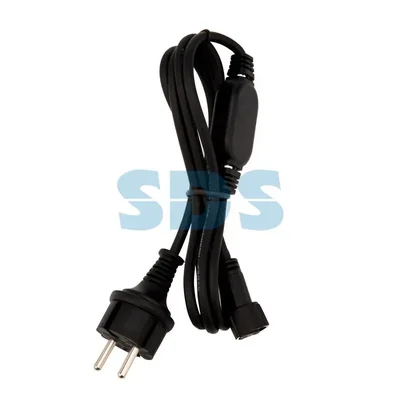 Шнур питания для гирлянды "Дюраплей", 3А, подключение до 200м, черный каучук, 230 В