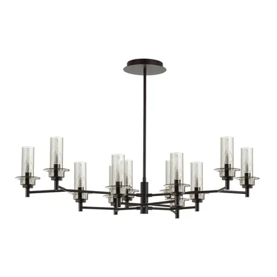 6555/12C CLASSI LN25 черный/дымчатый/металл/стекло Люстра потолочная E14 12*40W 220V MADONNA