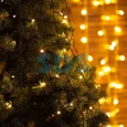 Елочная гирлянда с кольцом, 7 нитей по 1,5 метра, цвет диодов теплый белый, не соединяется