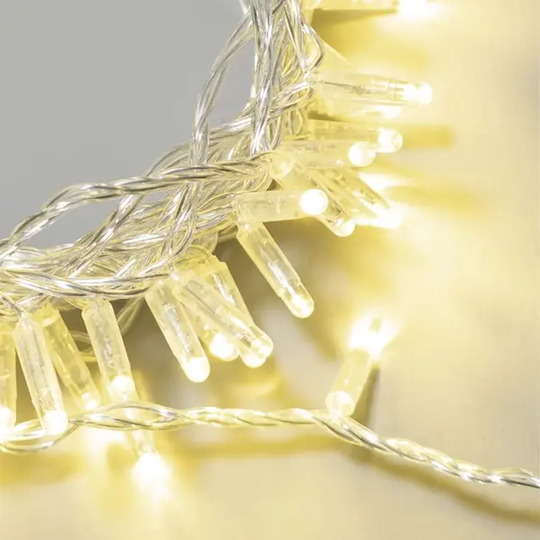 Гирлянда Нить с Колпачком 10м Шампань 220В, 100 LED, Провод Прозрачный ПВХ, IP65