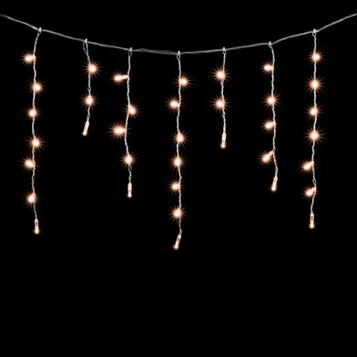 Гирлянда Бахрома с Колпачком 3,1 x 0,5 м Экстра Тепло-Белая 220В, 120 LED, Провод Прозрачный ПВХ, IP65