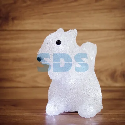 Акриловая светодиодная фигура "Белка" 17,5х12х18 см, 4,5 В, 3 батарейки AAA (не входят в комплект), 12 светодиодов, NEON-NIGHT