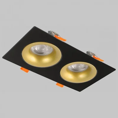 Светильник встраиваемый поворотный GU10 2*50W Черный/Матовое Золото IL.0029.0010-2-BMG