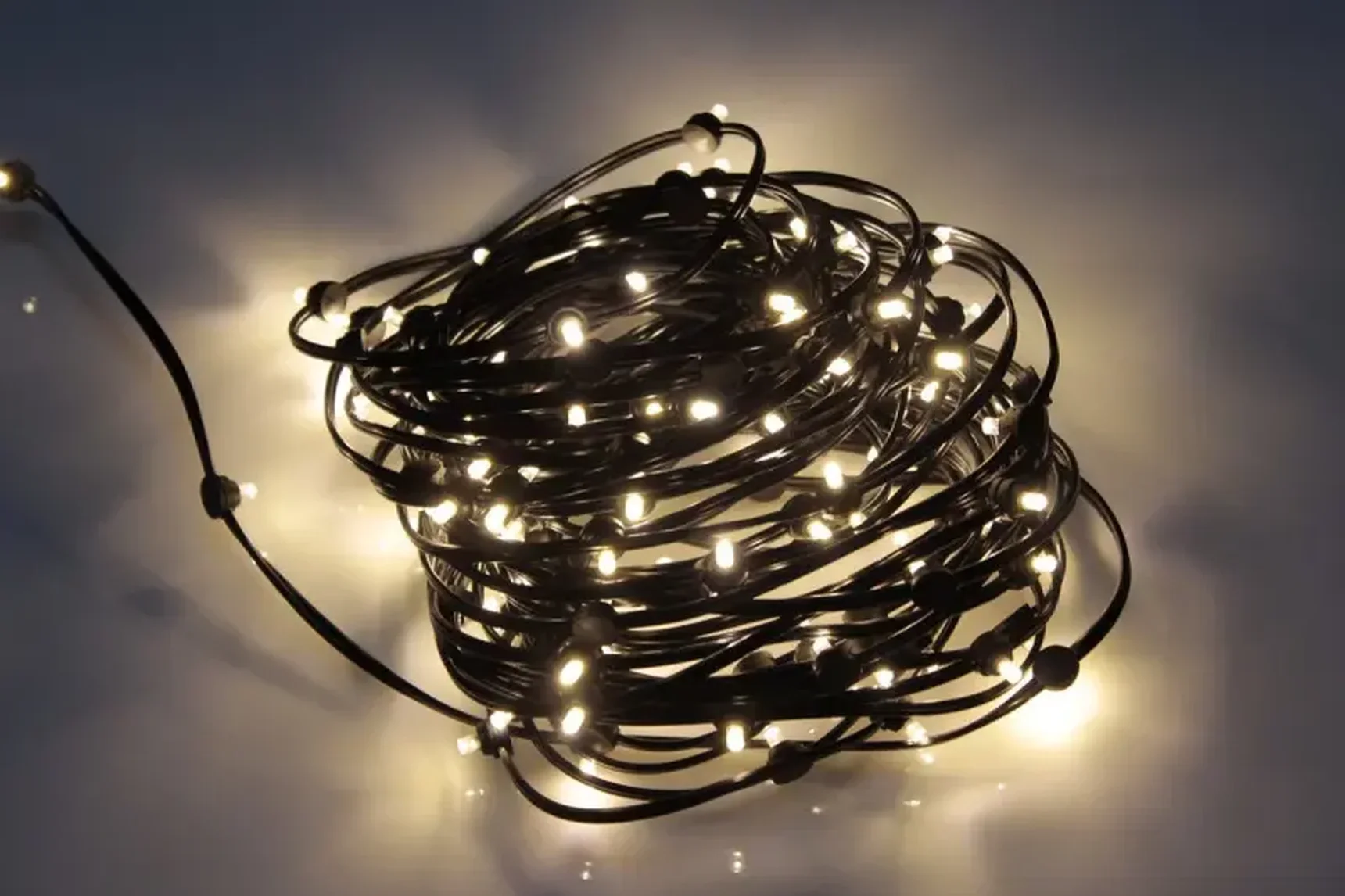 LED-LP-ZY-15CM-20M-12V-WW/BL, теплый белый цвет, черный провод (БЕЗ БЛОКА)