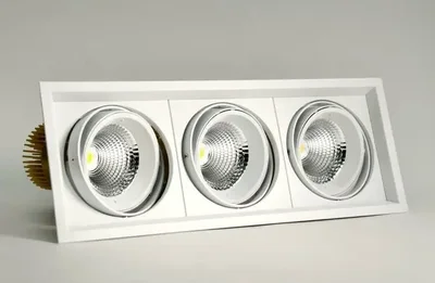 Карданный светодиодный светильник 220 Вольт, 150 Ватт, 12/24/38/60, IP20, FLED-DL 002-50x3-WH-2700К