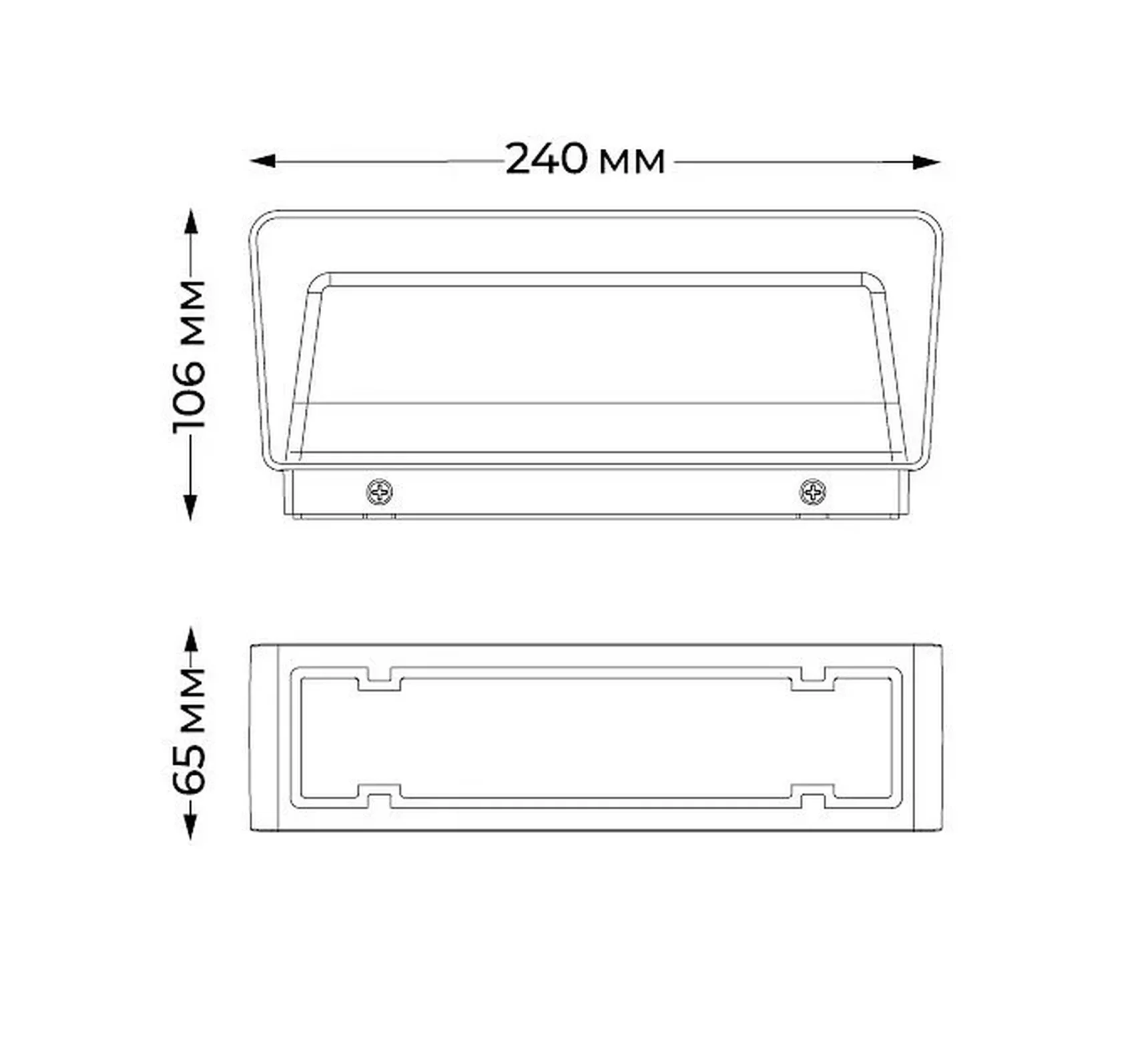 IT3005 72 LED 12W IP65 240хh65x106mm Светильник настенный уличный темно-серый