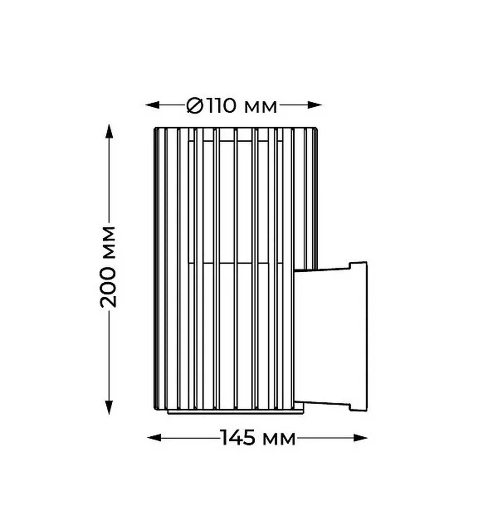 IT3047 LED 12W IP65 d110xh200x145 Светильник настенный уличный темно-серый