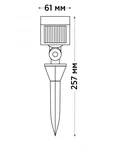IT4008 LED 3W IP65 d61xh257 светильник грунтовый уличный темно-серый